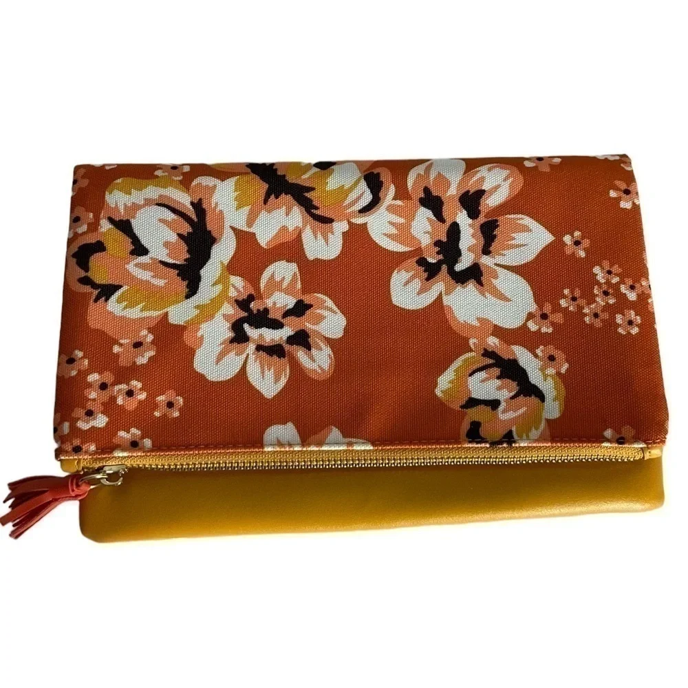 🎉SALE Rachel Pally Orange Floral Fold Over Clutch